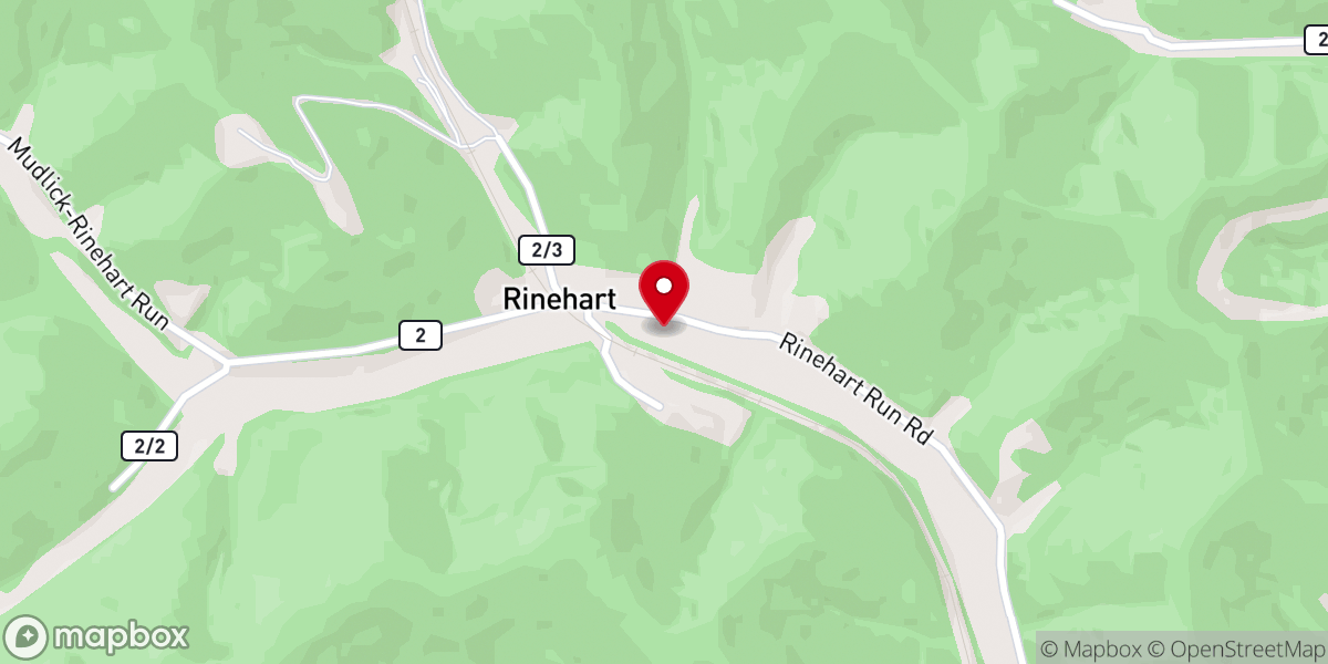 Map showing location of Rinehart Evangelical United Brethren Church