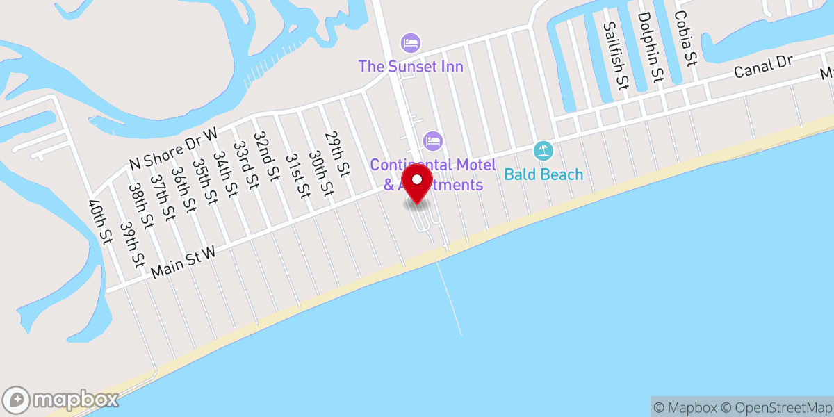 Map showing location of Sunset Beach Pier