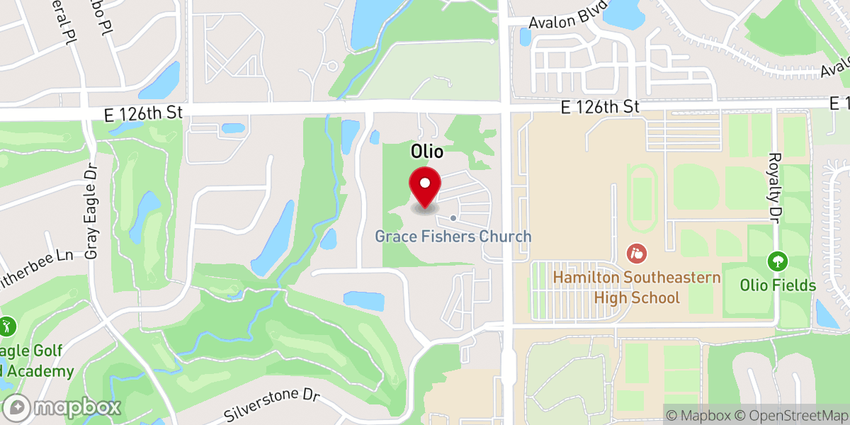 Map showing location of Grace Fishers Church