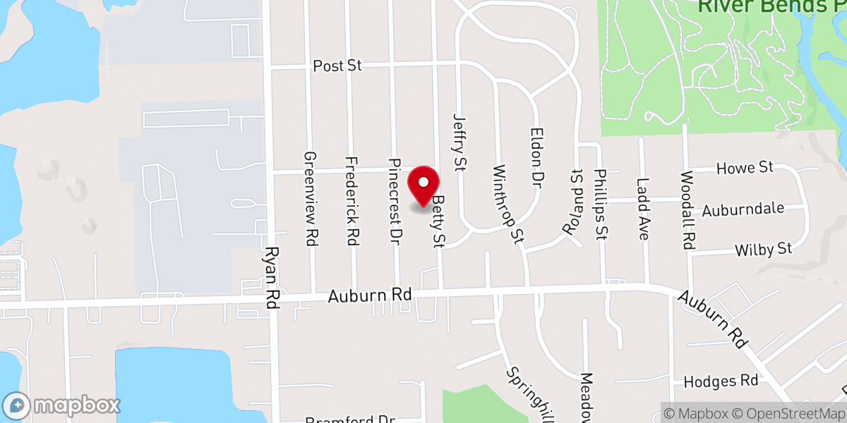 Map showing location of Bible Baptist Church