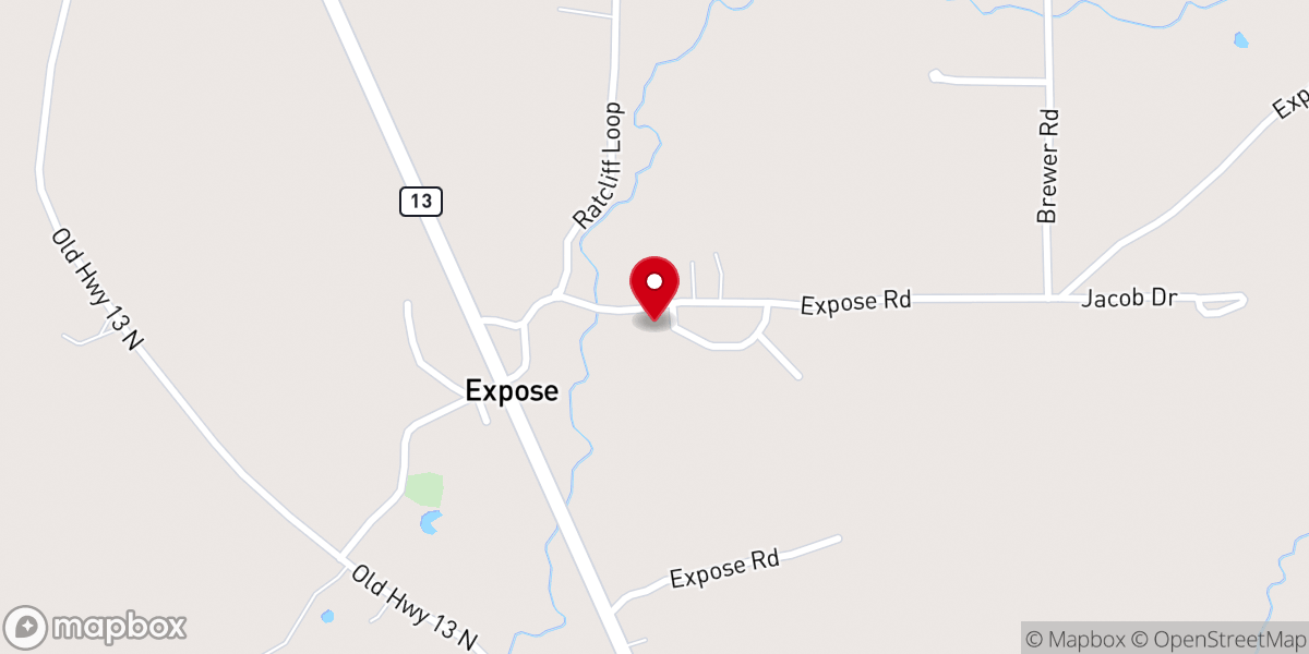 Map showing location of St John National Baptist Church