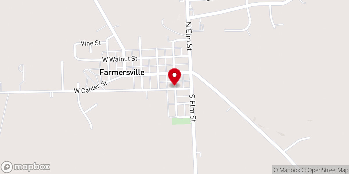 Map showing location of Farmersville United Church of Christ