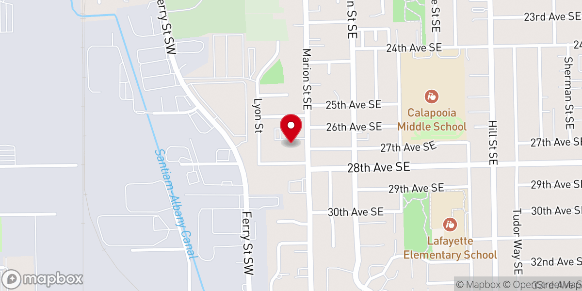 Map showing location of Harvest Baptist Church