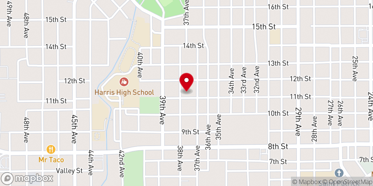 Map showing location of Fitkins Memorial Church of the Nazarene