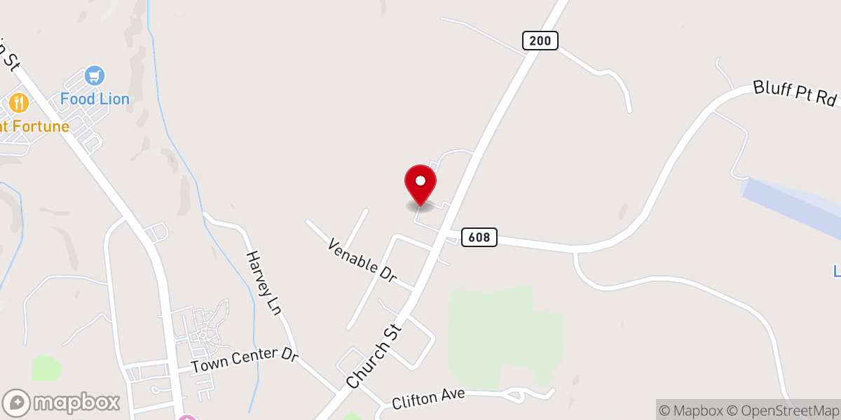 Map showing location of St. Andrews Presbyterian Church