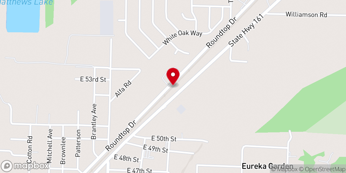 Map showing location of Calvary Baptist Church of Mcalmont