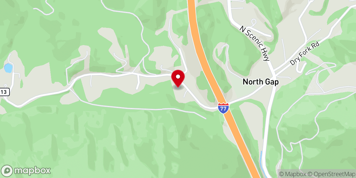 Map showing location of Laurel Fork Baptist Church