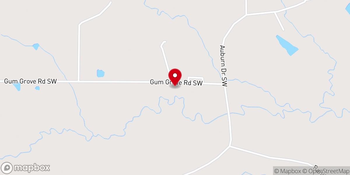 Map showing location of Gum Grove Church
