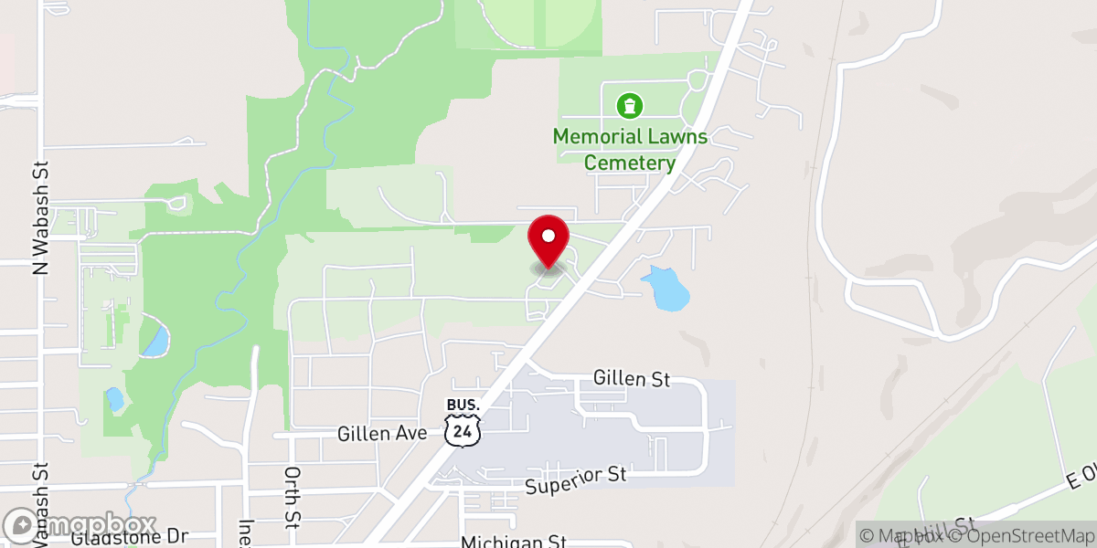Map showing location of Wabash Church of the Nazarene