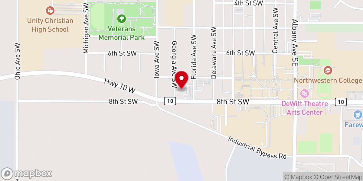 Map showing location of New Hope Evangelical Free Church