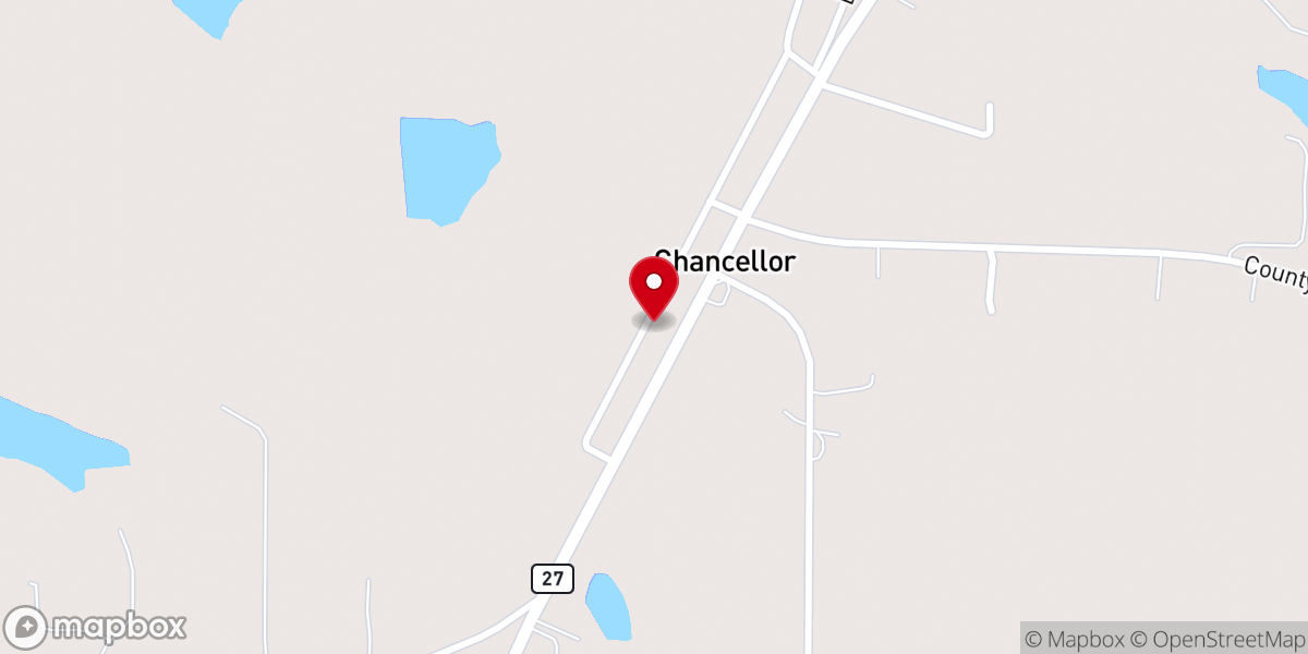Map showing location of Chancellor Church