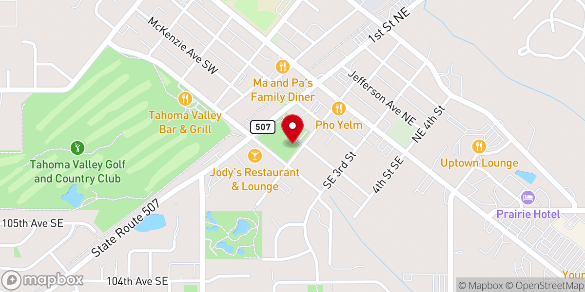 Map showing location of Yelm Community Center
