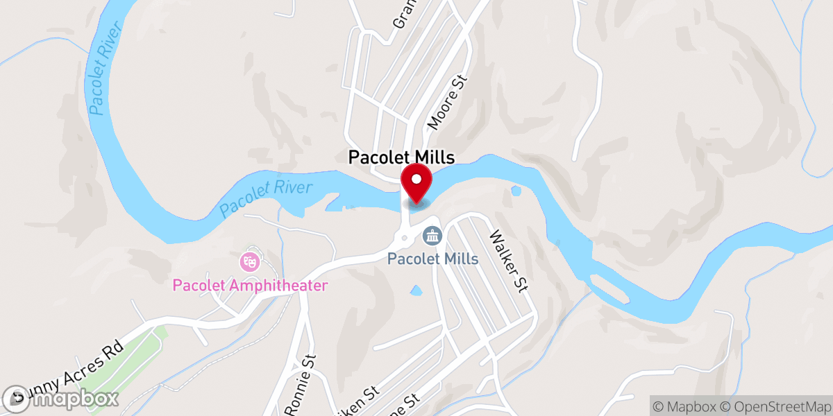 Map showing location of Pacolet Mills