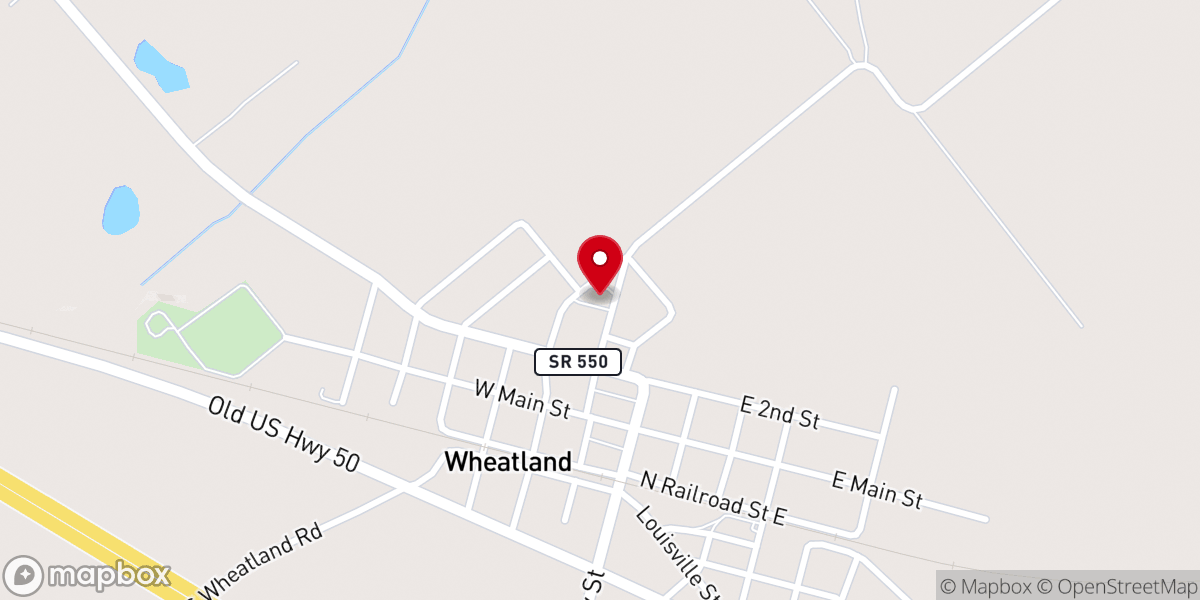 Map showing location of Wheatland Wesleyan Church