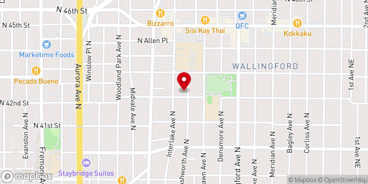 Map showing location of Wallingford Presbyterian Church