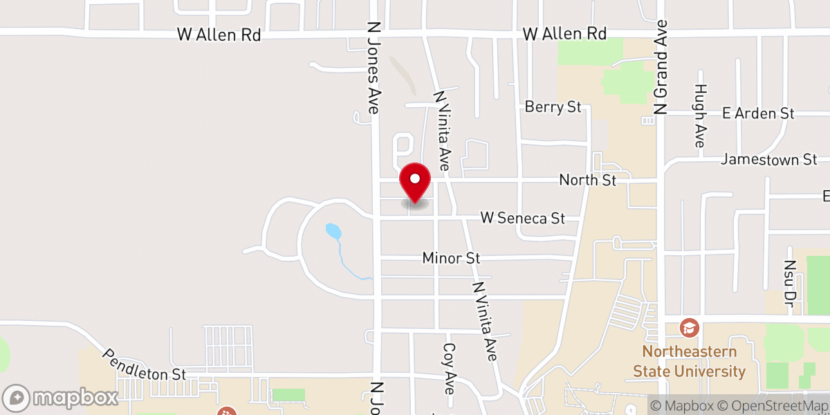 Map showing location of D D Etchieson Memorial United Methodist Church