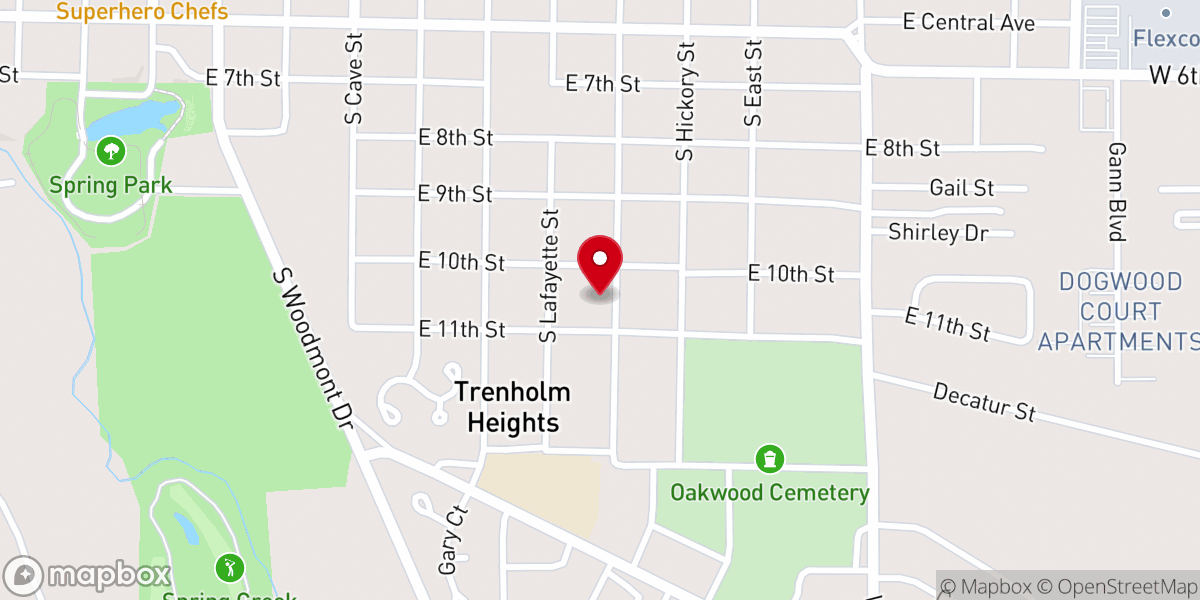 Map showing location of Mt. Carmel Missionary Baptist Church