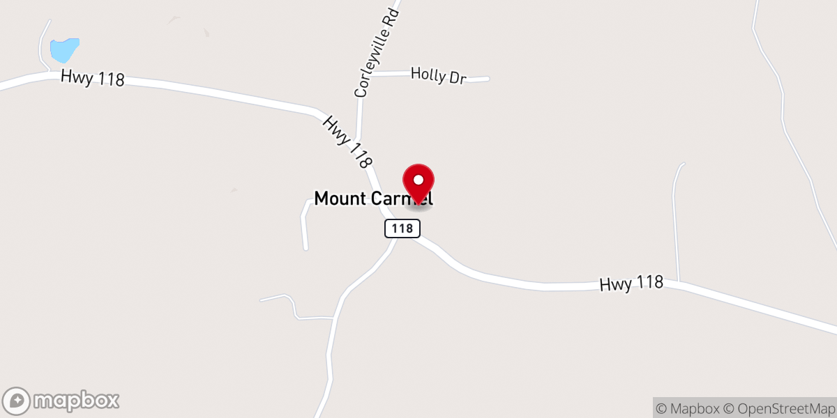 Map showing location of Mount Carmel Baptist Church