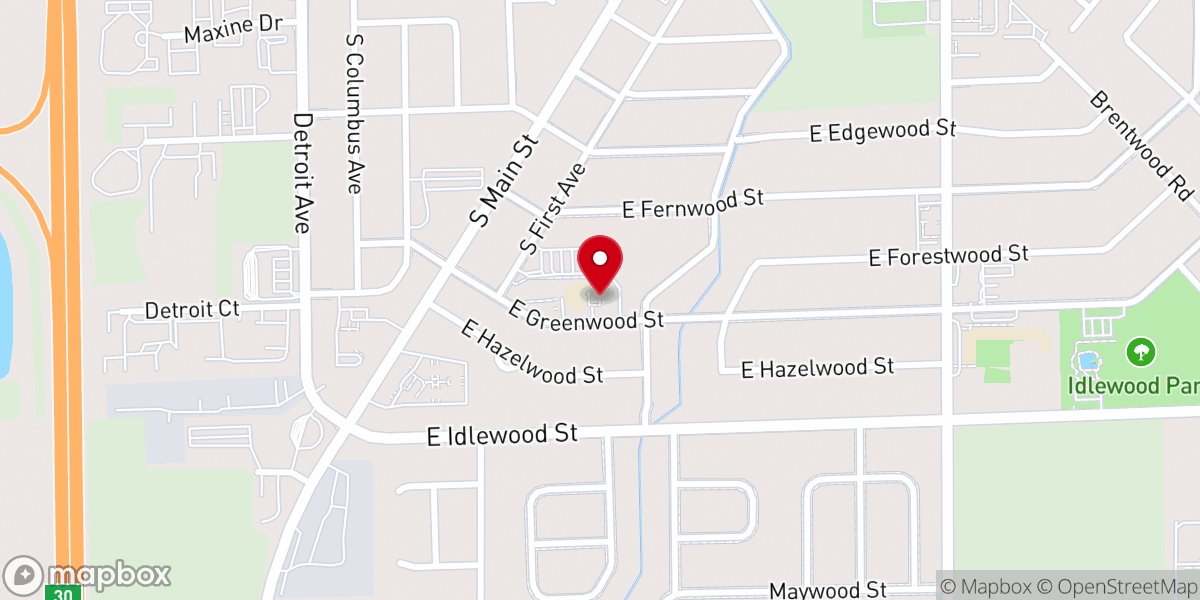 Map showing location of Blessed Sacrament Catholic School