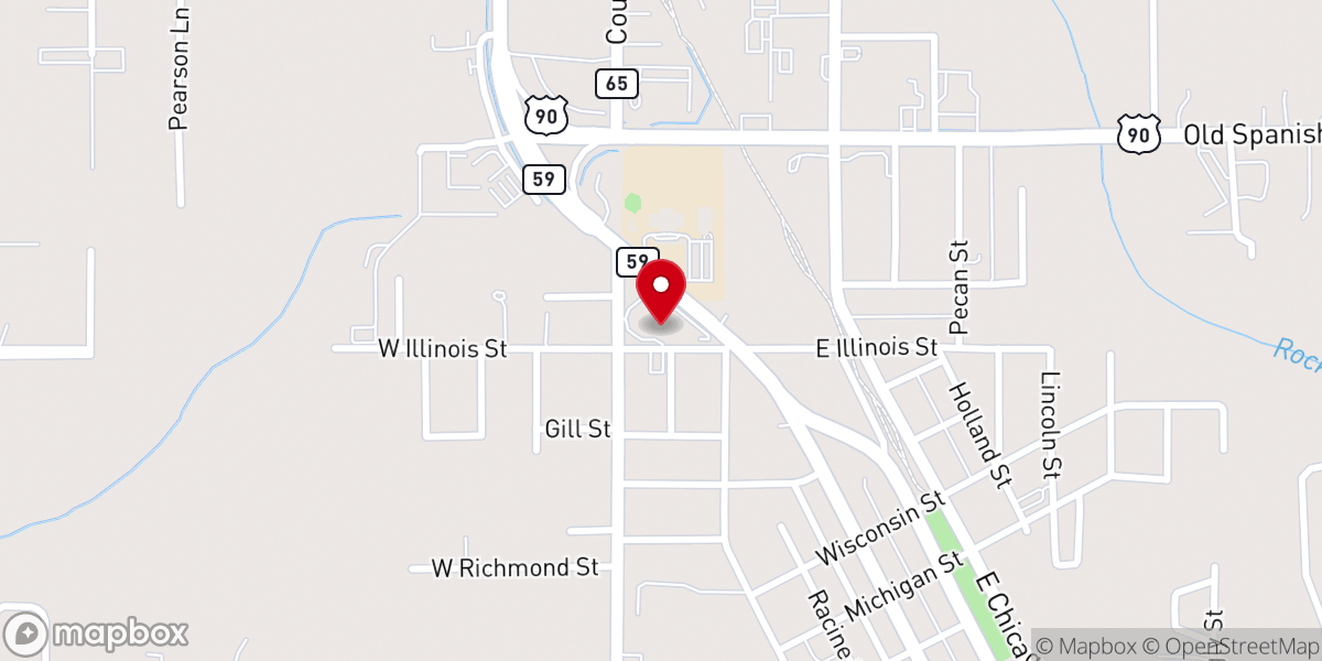 Map showing location of St Patrick's Parish & Center