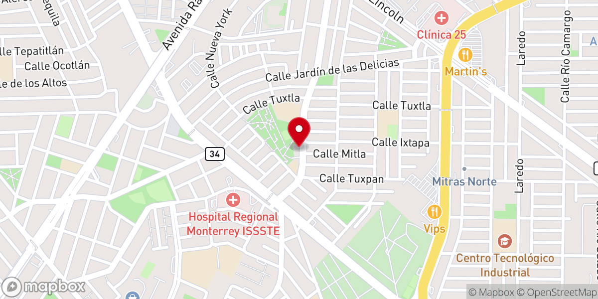 Map showing location of Parroquia Madre de La Divina Gracia