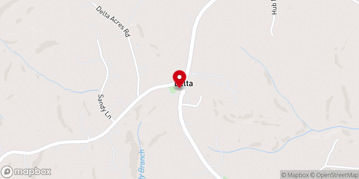 Map showing location of Delta United Methodist Church