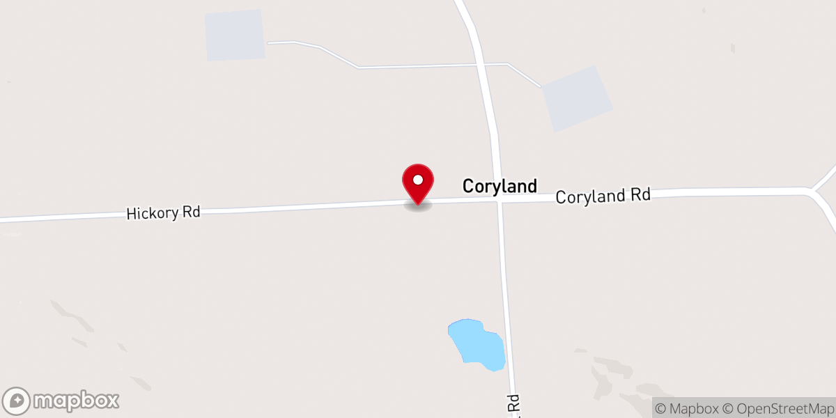 Map showing location of Coryland Church