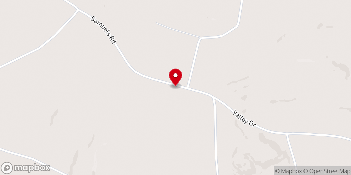 Map showing location of Samuels Church