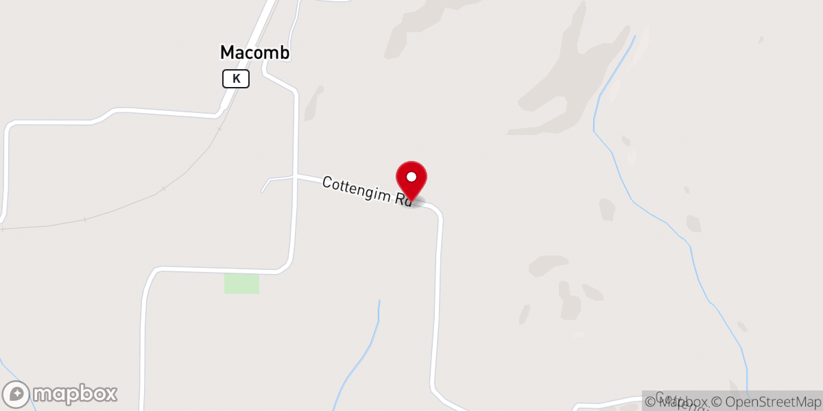 Map showing location of Corinth Baptist Church