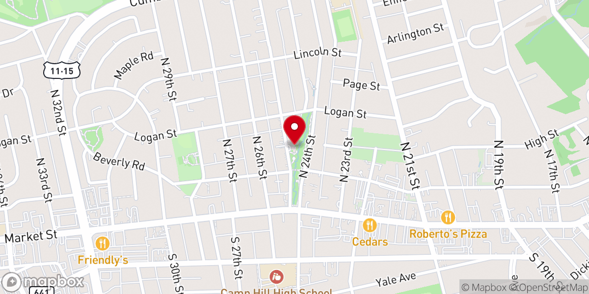 Map showing location of Mount Calvary Episcopal Church