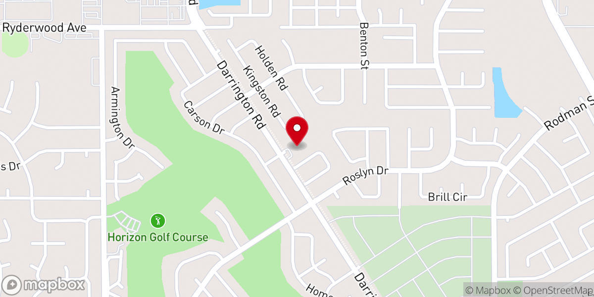 Map showing location of First Baptist Church-Horizon