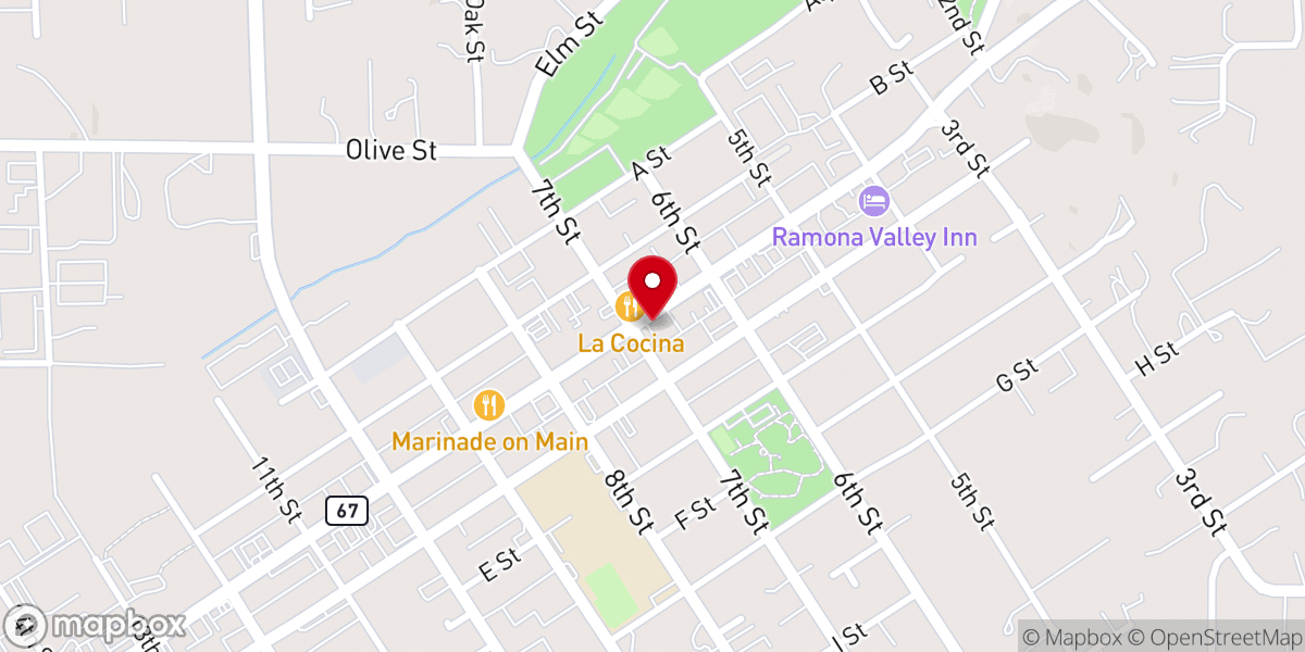 Map showing location of Rachel's Cafe and Eatery