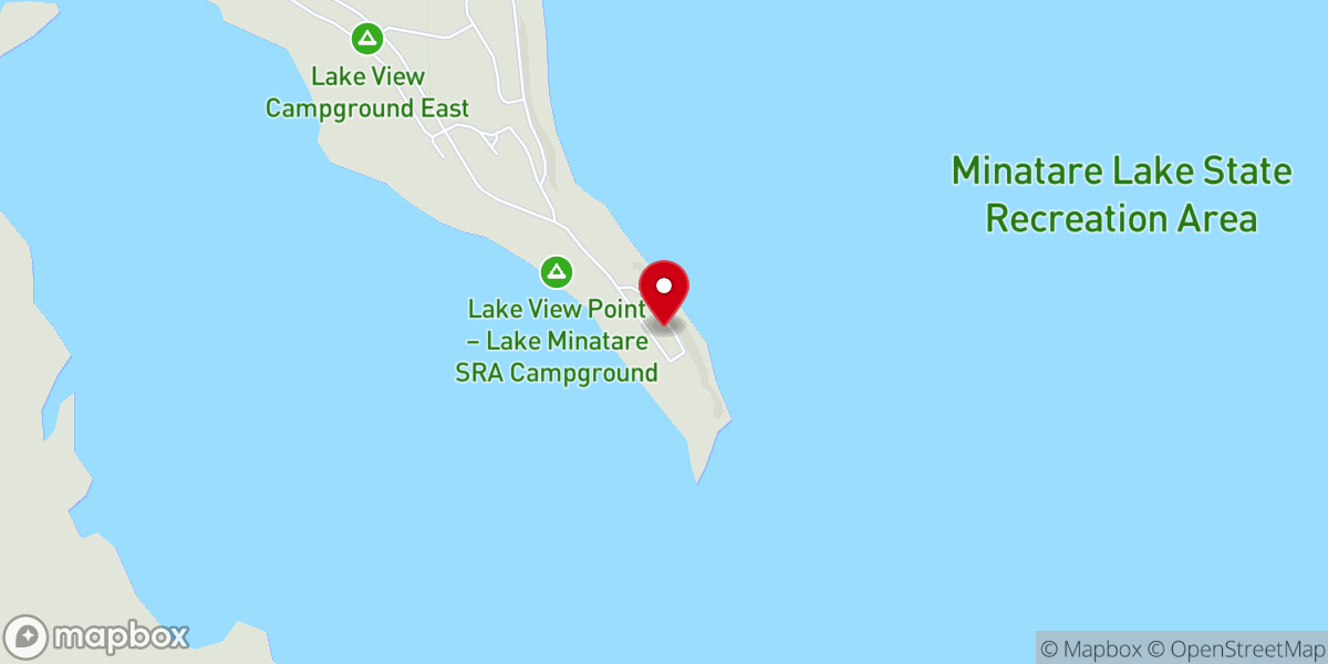 Map showing location of Lake Minatare Lighthouse