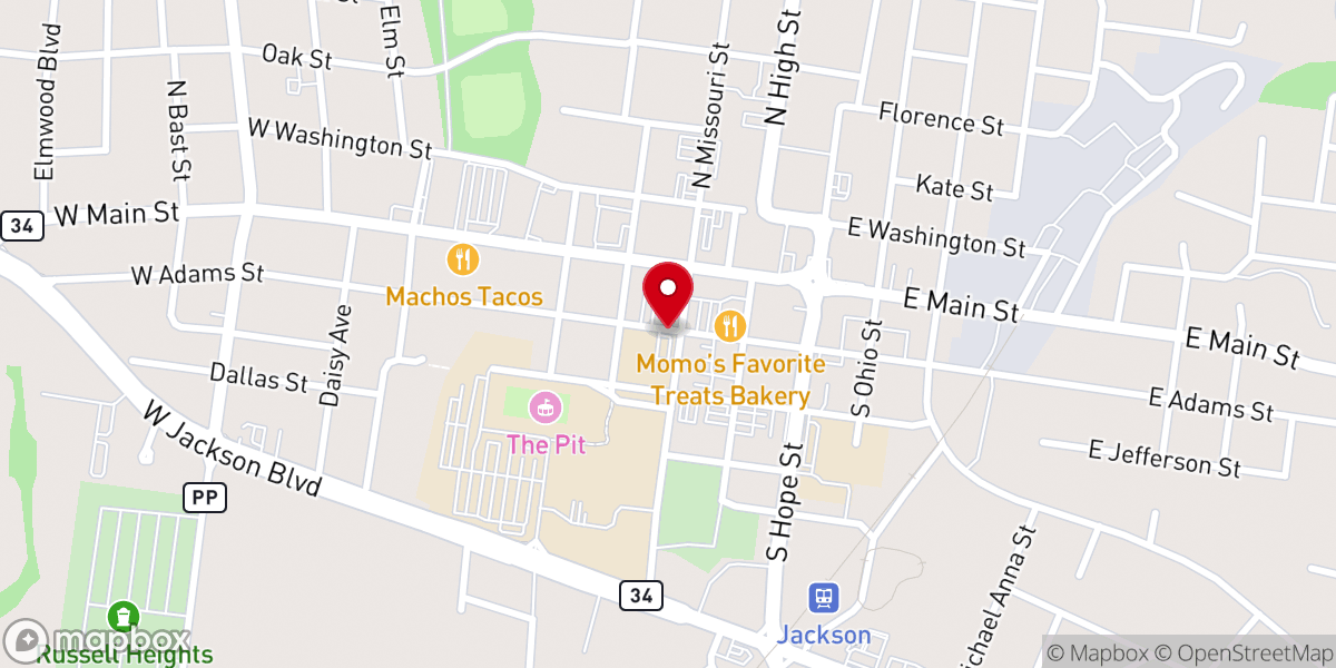 Map showing location of St. Paul Lutheran Church