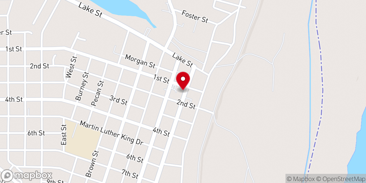 Map showing location of Lake Providence Police Department