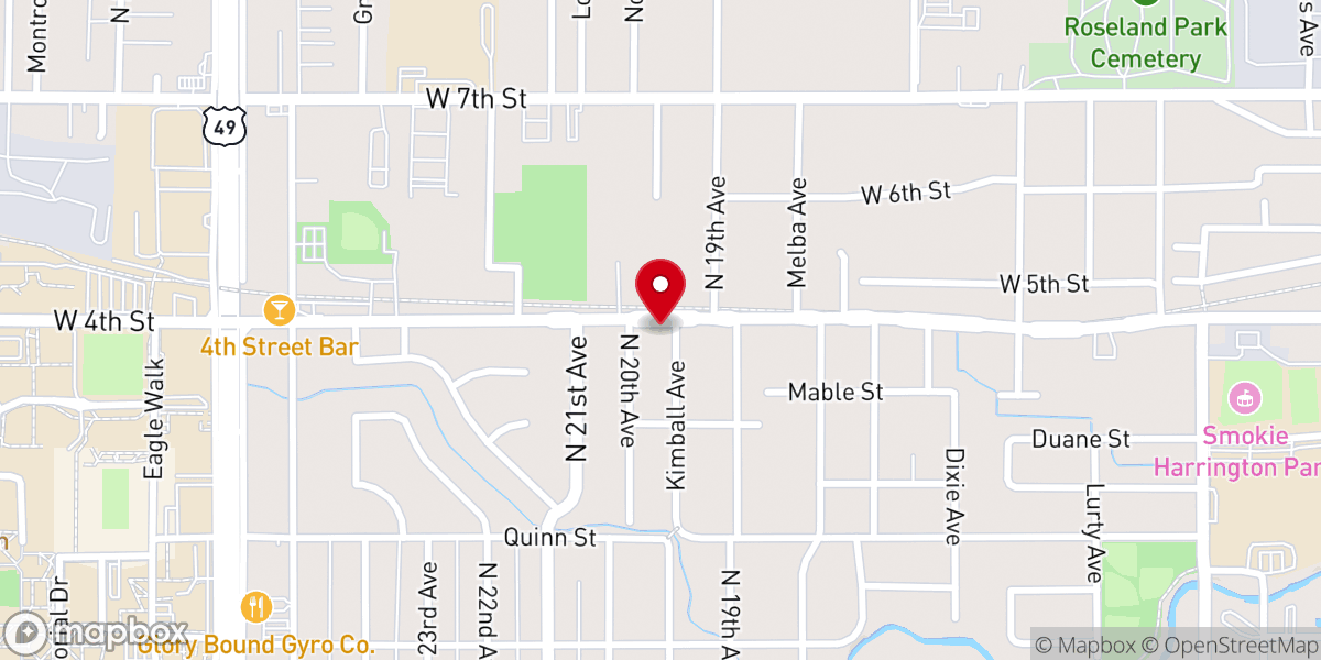 Map showing location of Westside Baptist Church