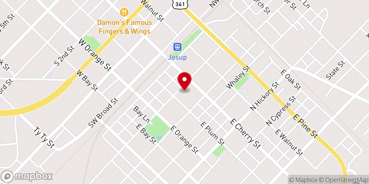 Map showing location of First Baptist Church