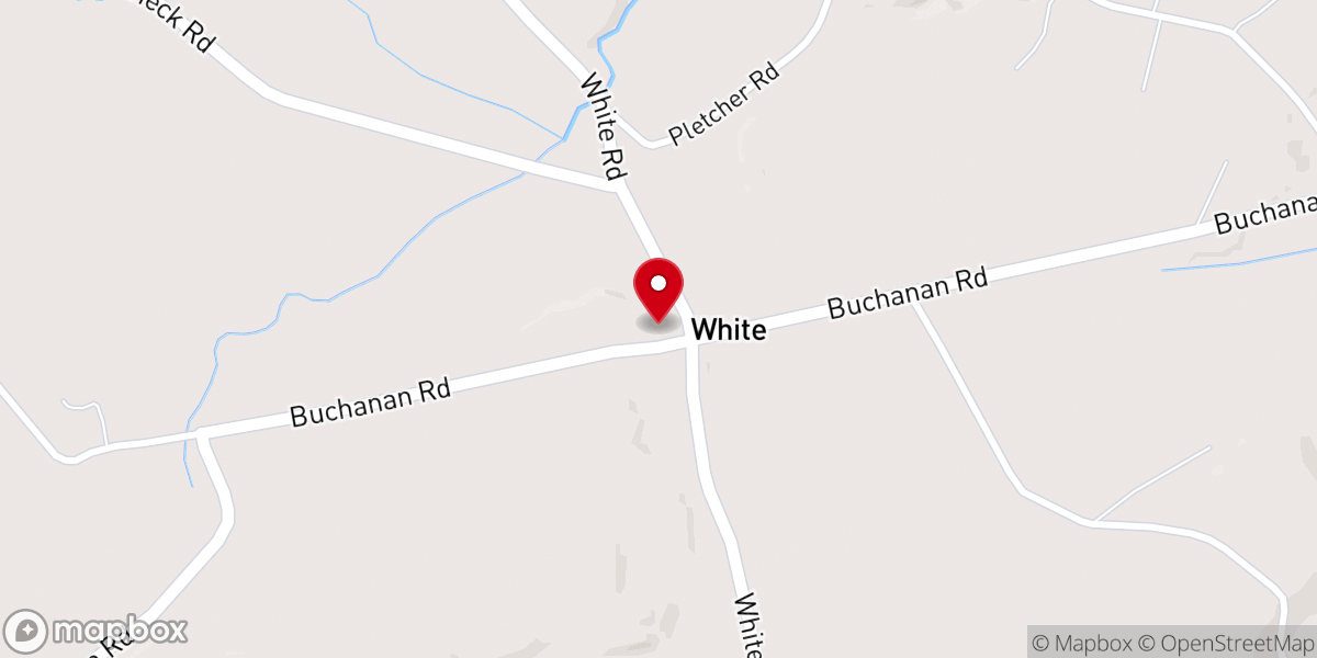 Map showing location of Buchanan Church of God Blessing Box