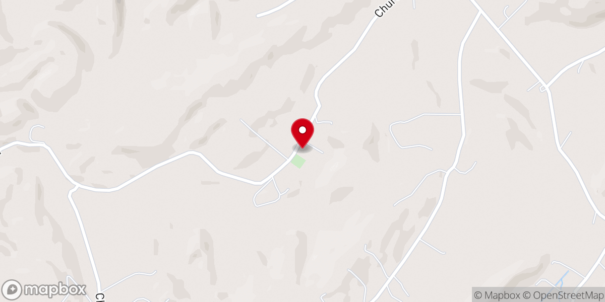 Map showing location of Mill Creek Baptist Church