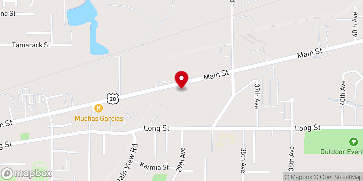 Map showing location of Church of Christ Hwy 20