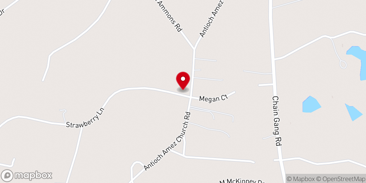 Map showing location of Antioch AME Zion Church