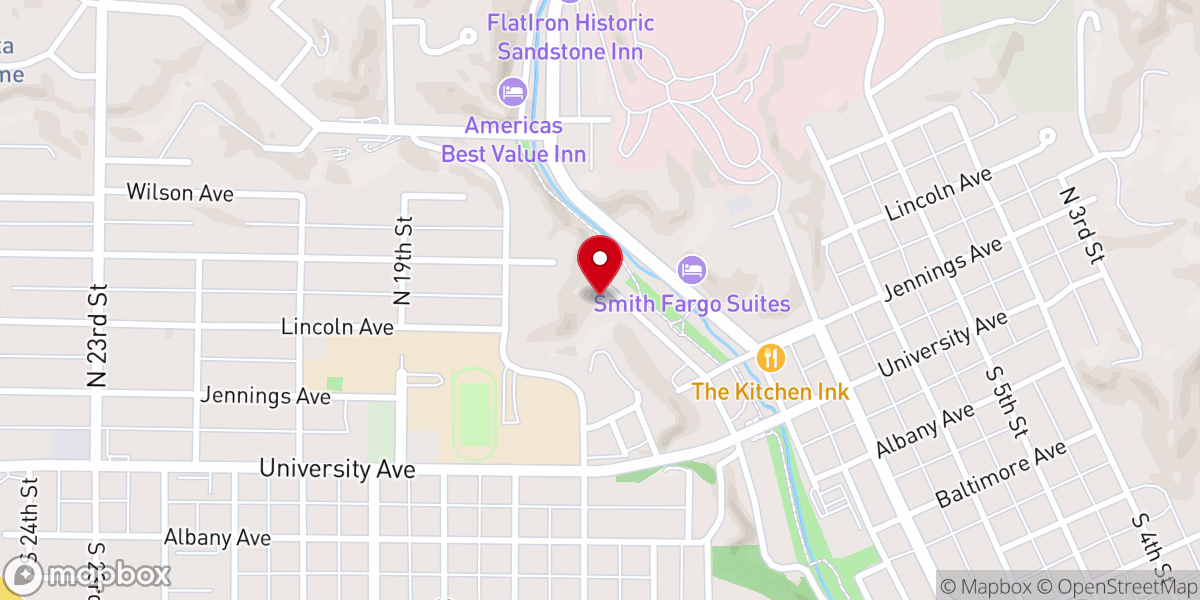 Map showing location of United Churches of Hot Springs