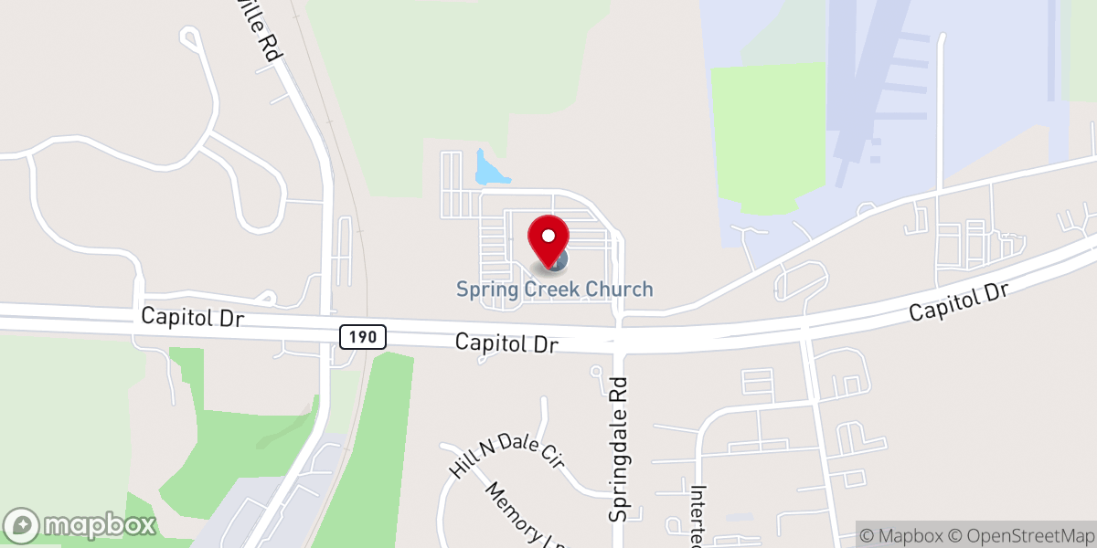 Map showing location of Spring Creek Church