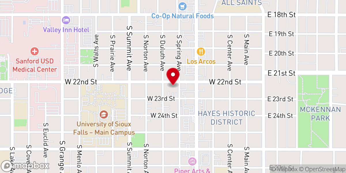 Map showing location of Zion Lutheran Church
