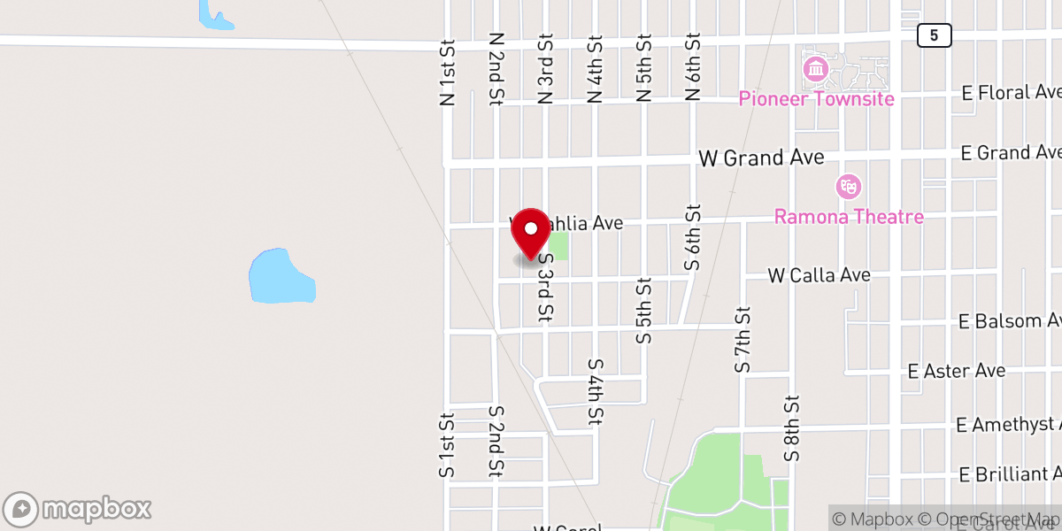 Map showing location of Hawkins Chapel Church of God
