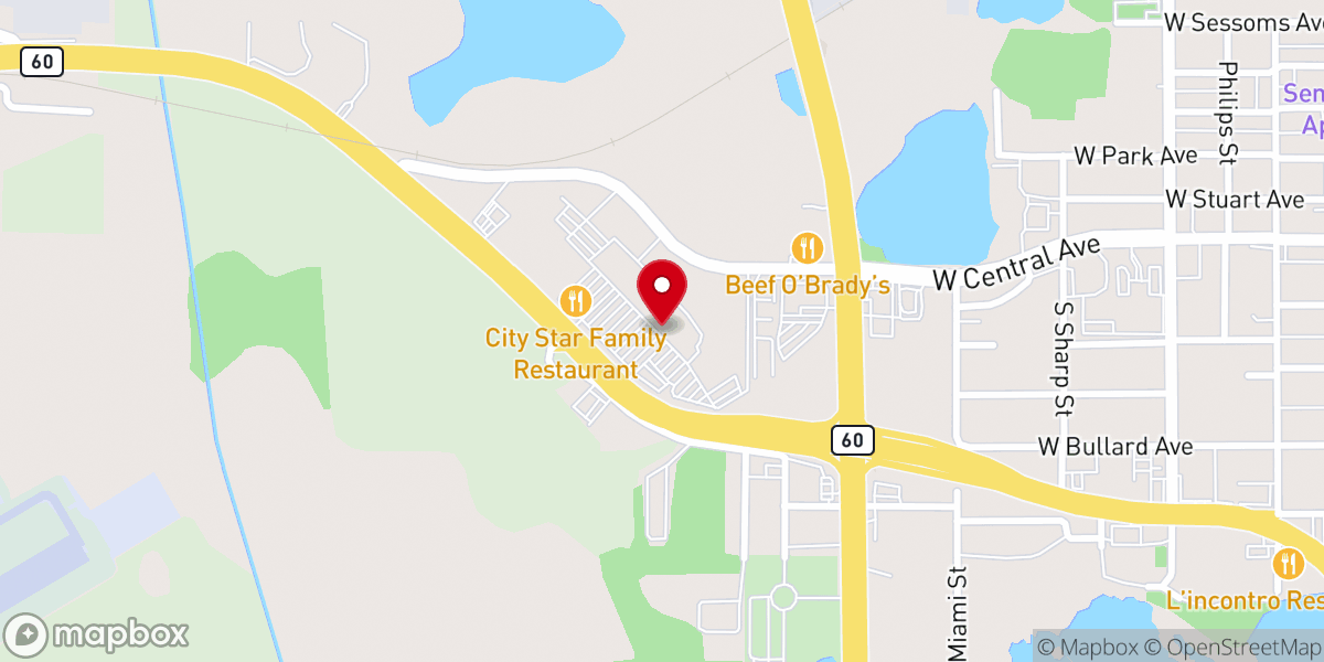 Map showing location of Alpha & Omega Church