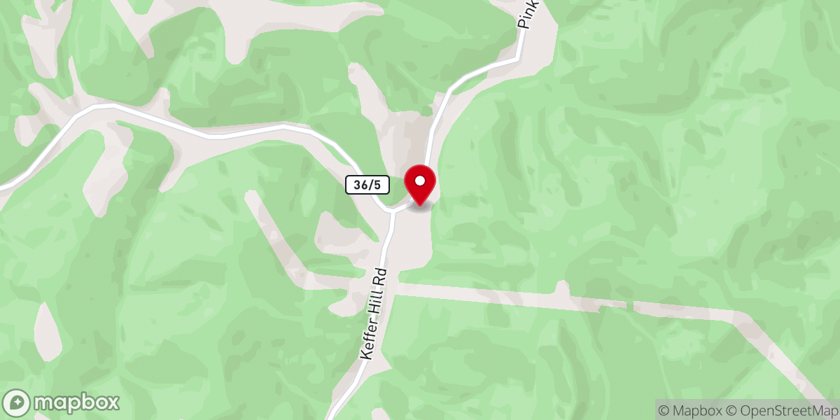 Map showing location of Keffer Church