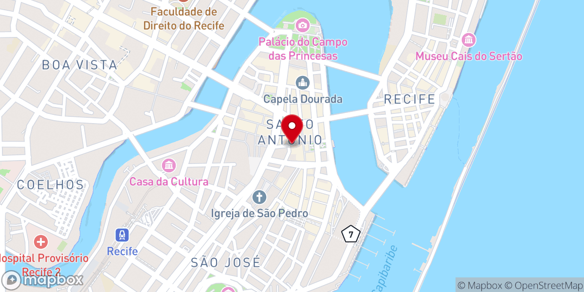 Map showing location of Igreja de Nossa Senhora do Rosário dos Homens Pretos do Recife