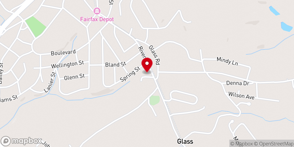 Map showing location of Fairview Baptist Church