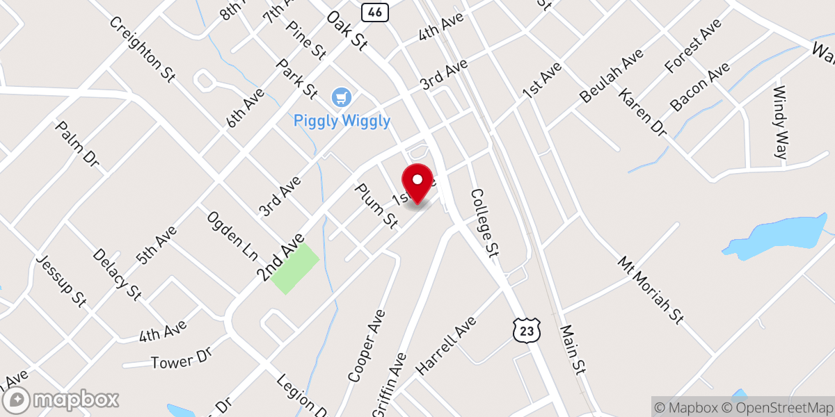 Map showing location of Abundant Life Christian Church